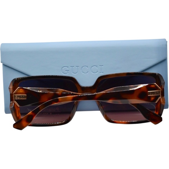 Gucci Women’s Polarized Sunglasses | Brown Tortoise Frame | Purple/Brown Lens - Picture 8 of 12